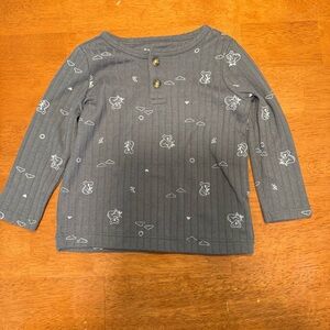 Carter's Charcoal Long Sleeve Tee with Bear Print 3-6M